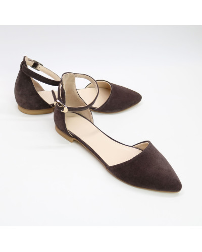 Босоніжки кольору шоколад з гострим носом Арт.: 17-3