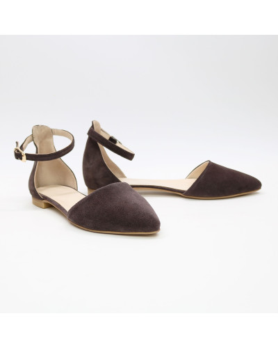 Босоніжки кольору шоколад з гострим носом Арт.: 17-3