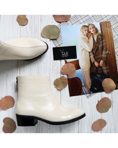 Ботинки из бежевого наплака Арт. 306-6(б/ф)