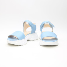 Сандалі з блакитної шкіри на липучках Арт. 10-24/193