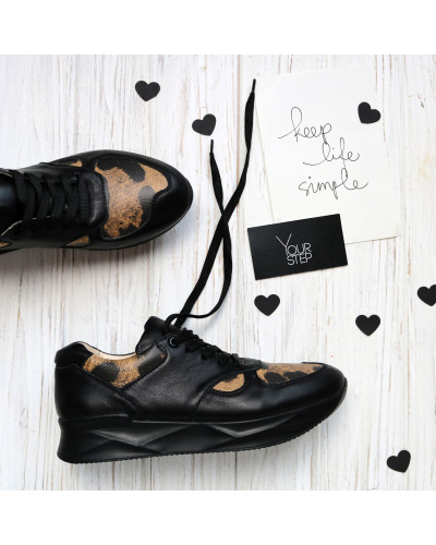 Кросівки із чорної шкіри Арт. 15-2