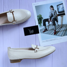 Лофери із бежевої шкіри Арт. 156-1Hill-2578