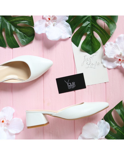 Мюлі із білої шкіри Арт. 457-5/53Ок