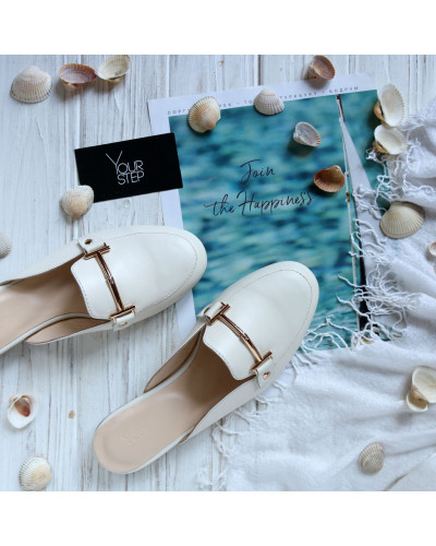 Бежеві шкіряні мюлі Арт. 156-2/Hill-2578