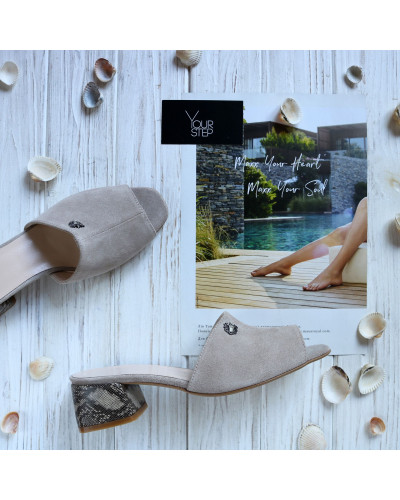 Мюлі з бежевої замші Арт. 456-2/53Ок