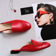 Мюлі із червоної шкіри Арт. 156-2/33