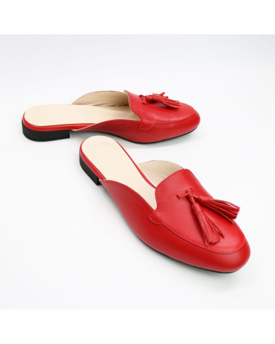 Мюлі із червоної шкіри Арт. 156-2Hil