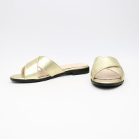 Шльопанці з золотого велюру Арт. 10-19/D100