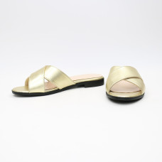 Шльопанці з золотого велюру Арт. 10-19/D100