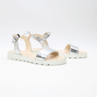 Босоніжки з срібного велюру Арт. 10-5