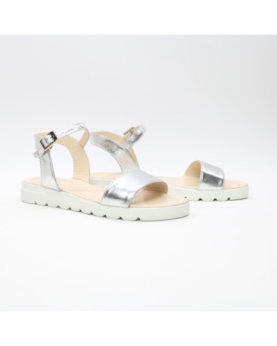 Босоніжки з срібного велюру Арт. 10-5