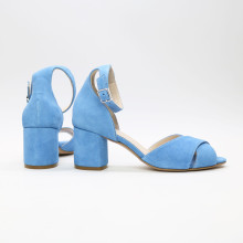 Босоніжки з блакитної замші Арт. 605-10/45Ок