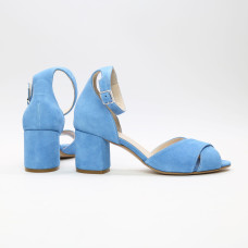 Босоніжки з блакитної замші Арт. 605-10/45Ок