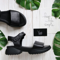 Сандалі з чорної шкіри на липучках Арт. 10-24/194