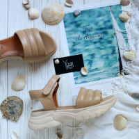 Сандалі з карамельної шкіри на липучках Арт. 10-24/193(B2)