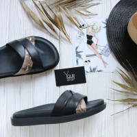 Шльопанці з чорної шкіри Арт. 008-1/21067