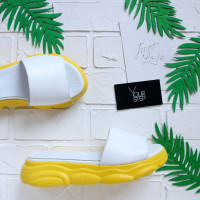 Шльопанці з білої шкіри Арт. 10-9/197