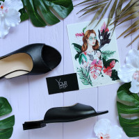 Шльопанці з чорної шкіри Арт. 10-28/33