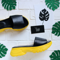 Шльопанці з чорної шкіри Арт. 10-9/193