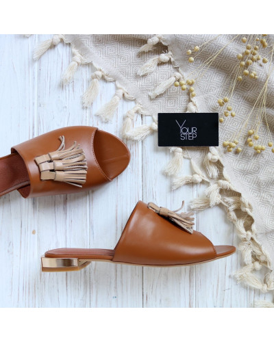 Шльопанці з рудої шкіри Арт. 10-30/33