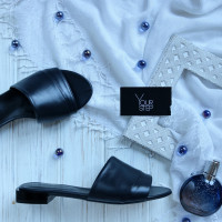 Шльопанці з темно-синьої шкіри Арт. 10-27/33