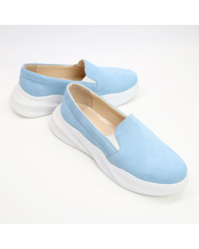 Сліпони із блакитної замші Арт. 15-1/195