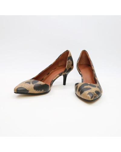 Туфлі-човники зі шкіри з принтом Арт. 657-2/36