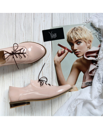 Туфли из наплака цвета пудра Арт. 05-6