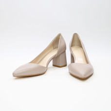 Туфлі-човники з бежевої шкіри Арт. 657-2/47Ок