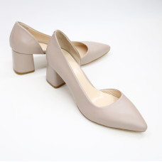 Туфлі-човники з бежевої шкіри Арт. 657-2/47Ок