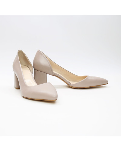 Туфлі-човники з бежевої шкіри Арт. 657-2/47Ок