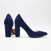 Туфлі-човники з яскраво-синьої замші Арт. 35-5/24Ок