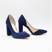 Туфлі-човники з яскраво-синьої замші Арт. 35-5/24Ок