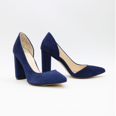 Туфлі-човники з яскраво-синьої замші Арт. 35-5/24Ок