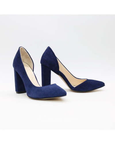 Туфлі-човники з яскраво-синьої замші Арт. 35-5/24Ок