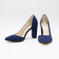 Туфлі-човники з яскраво-синьої замші Арт. 35-5/24Ок