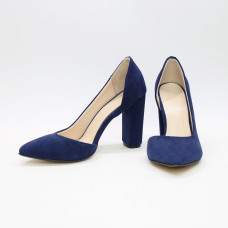 Туфлі-човники з яскраво-синьої замші Арт. 35-5/24Ок