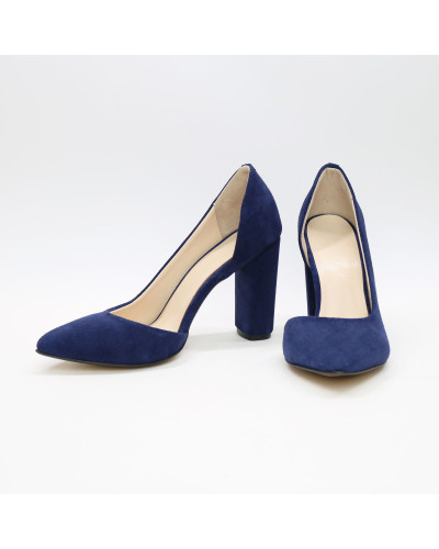 Туфлі-човники з яскраво-синьої замші Арт. 35-5/24Ок