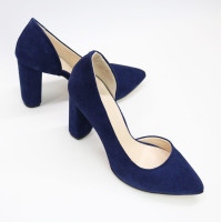 Туфлі-човники з яскраво-синьої замші Арт. 35-5/24Ок