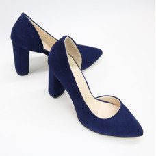 Туфлі-човники з яскраво-синьої замші Арт. 35-5/24Ок