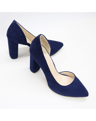 Туфлі-човники з яскраво-синьої замші Арт. 35-5/24Ок