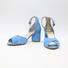 Босоніжки з блакитної замші Арт. 605-10/45Ок