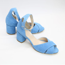 Босоніжки з блакитної замші Арт. 605-10/45Ок