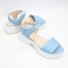 Сандалі з блакитної шкіри на липучках Арт. 10-24/193