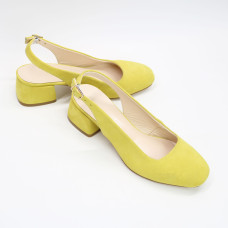 Босоніжки жовтого кольору на підборах Арт. 456-4/53Ок