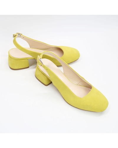 Босоніжки жовтого кольору на підборах Арт. 456-4/53Ок