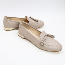 Лофери із бежевої шкіри Арт. 156-1/33