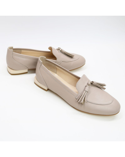 Лофери із бежевої шкіри Арт. 156-1/33