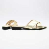 Шльопанці з золотого велюру Арт. 10-19/D100