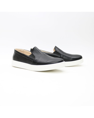 Мокасини із чорної шкіри Арт. Em-3